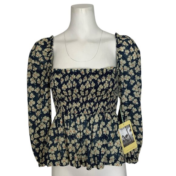 Trovata Tops - Trovata Birds Of Paradis Alize Blouse XS Blue Floral NEW